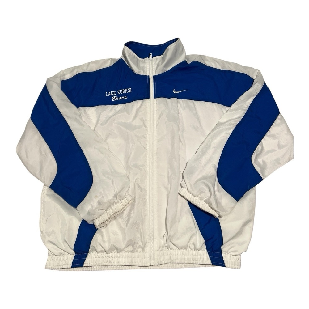 Vintage Nike 90s Track Suit Windbreaker Set Men's‎ XL Blue Turquoise White Logo
